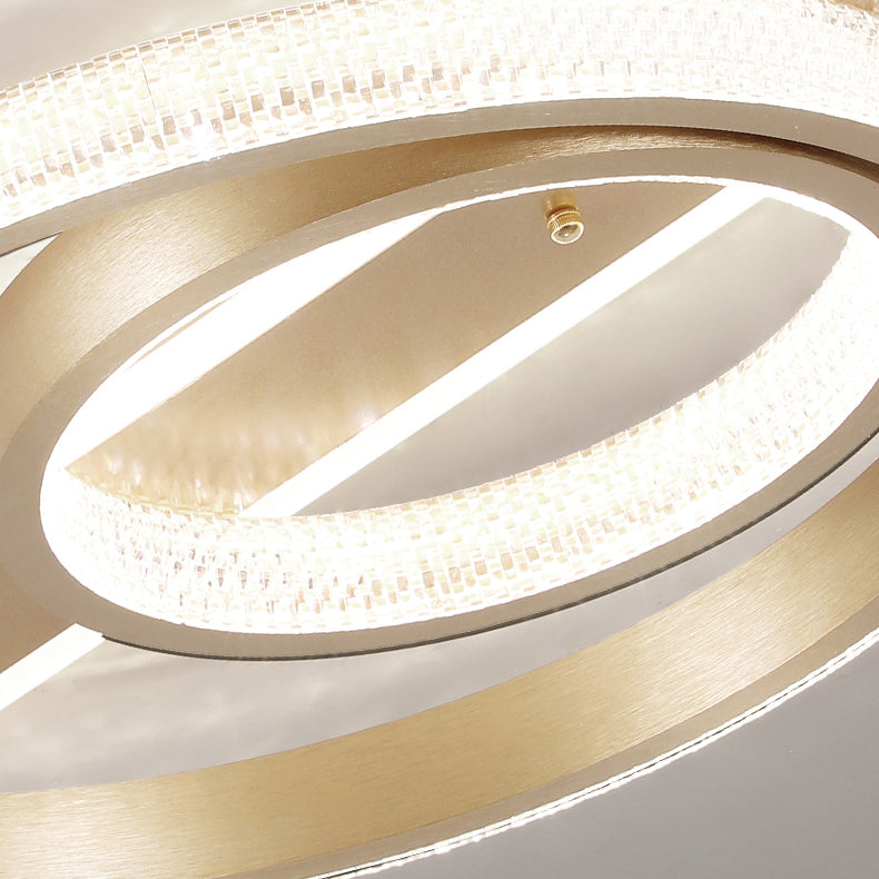 LED Flush Mounted Ceiling Lights with Acrylic Shade Gold Simplicity Lighting Fixture