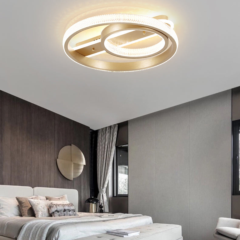 LED Flush Mounted Ceiling Lights with Acrylic Shade Gold Simplicity Lighting Fixture