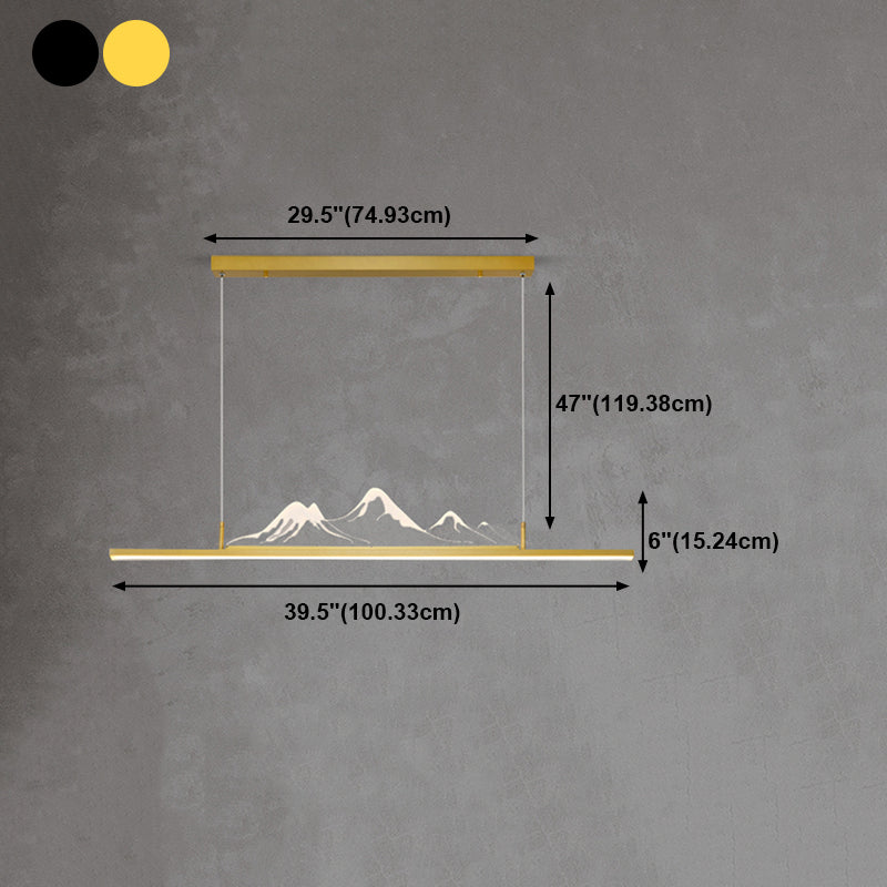 Colgante moderno de la isla de aluminio en la isla LED para comedor