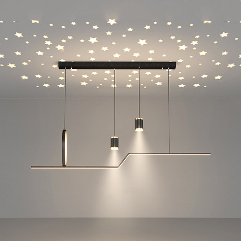 Nordic Metal Island Light Geometric 39.5" Wide Multi Light Island Pendant for Dining Room