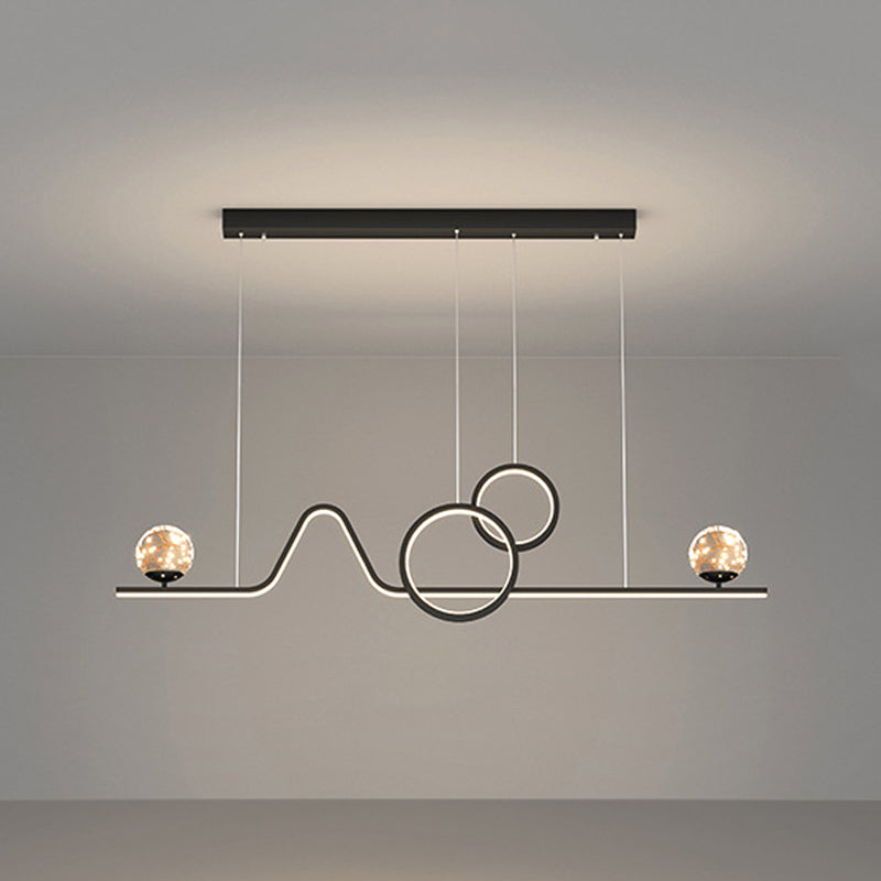 Nordic Metal Island Light Geometric 39.5" Wide Multi Light Island Pendant for Dining Room