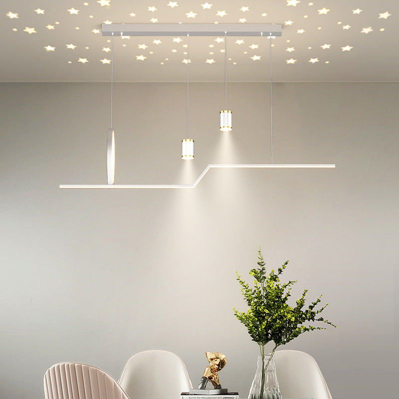Nordic Metal Island Light Geometric 39.5" Wide Multi Light Island Pendant for Dining Room