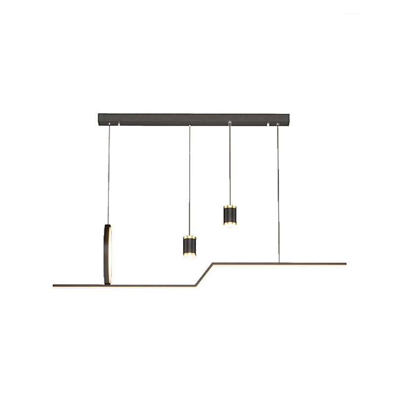 Nordic Metal Island Light Geometric 39.5" Wide Multi Light Island Pendant for Dining Room