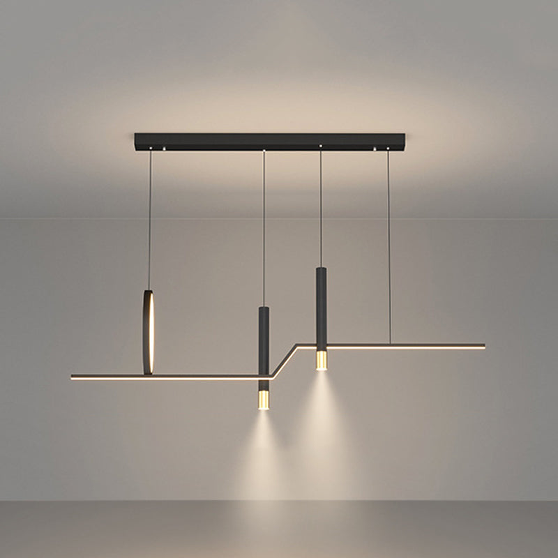 Nordic Metal Island Light Geometric 39.5" Wide Multi Light Island Pendant for Dining Room