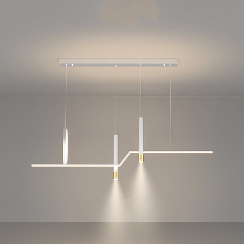 Nordic Metal Island Light Geometric 39.5" Wide Multi Light Island Pendant for Dining Room