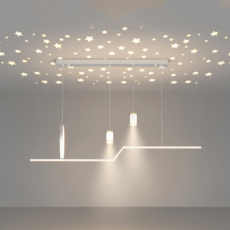 Nordic Metal Island Light Geometric 39.5" Wide Multi Light Island Pendant for Dining Room