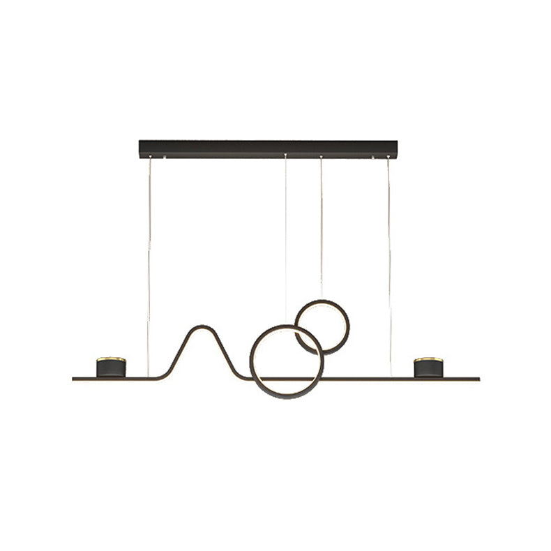 Nordic Metal Island Light Geométrico 39.5 "de ancho Multi Light Island Colgante para comedor