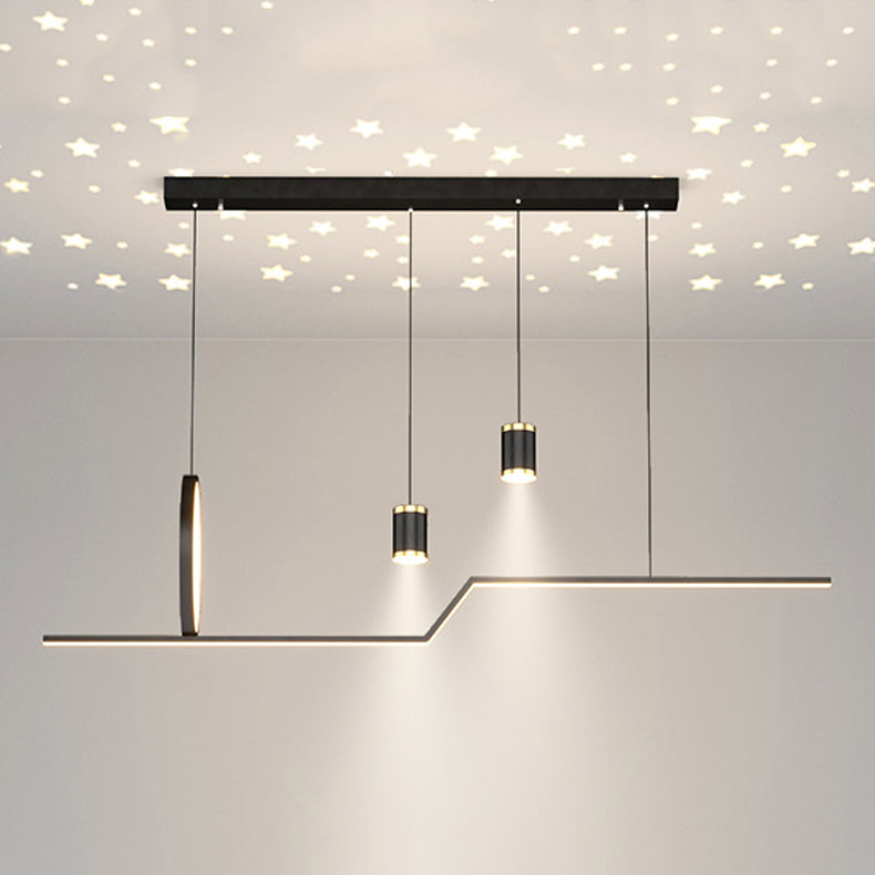 Nordic Metal Island Light Geometric 39.5" Wide Multi Light Island Pendant for Dining Room