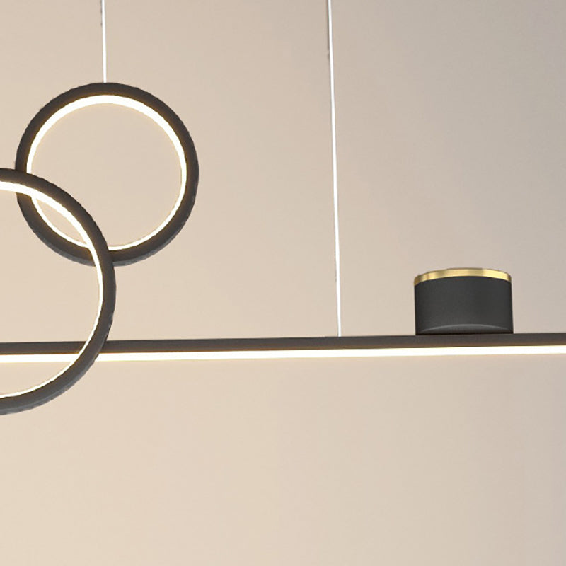 Nordic Metal Island Light Geométrico 39.5 "de ancho Multi Light Island Colgante para comedor