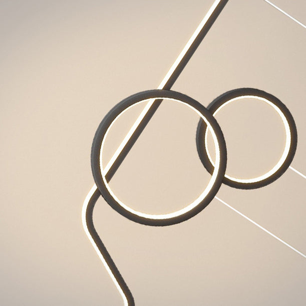 Nordic Metal Island Light Geométrico 39.5 "de ancho Multi Light Island Colgante para comedor