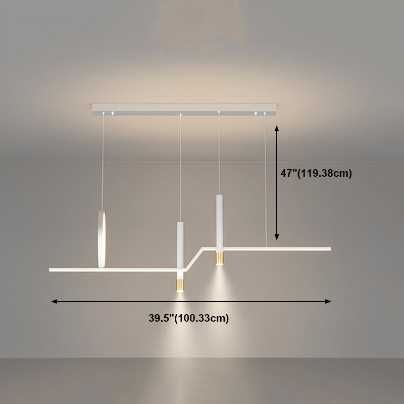 Nordic Metal Island Light Geométrico 39.5 "de ancho Multi Light Island Colgante para comedor