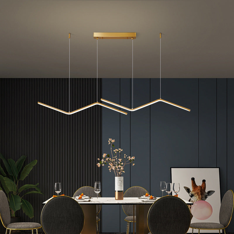 Colgante Nordic Brass Brass Island Light Gold Led Island LED para comedor