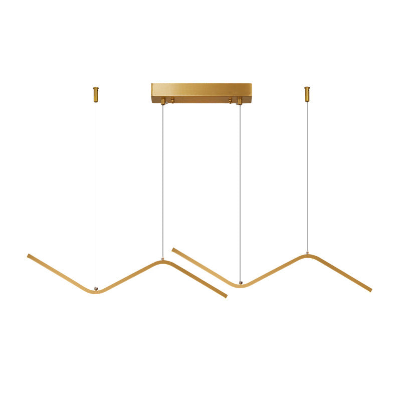 Colgante Nordic Brass Brass Island Light Gold Led Island LED para comedor