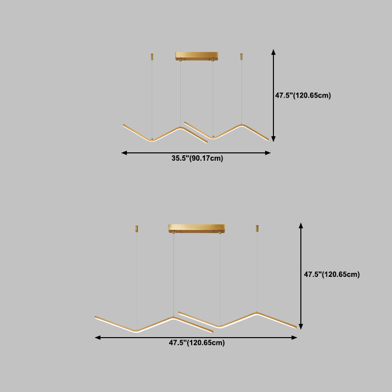 Colgante Nordic Brass Brass Island Light Gold Led Island LED para comedor