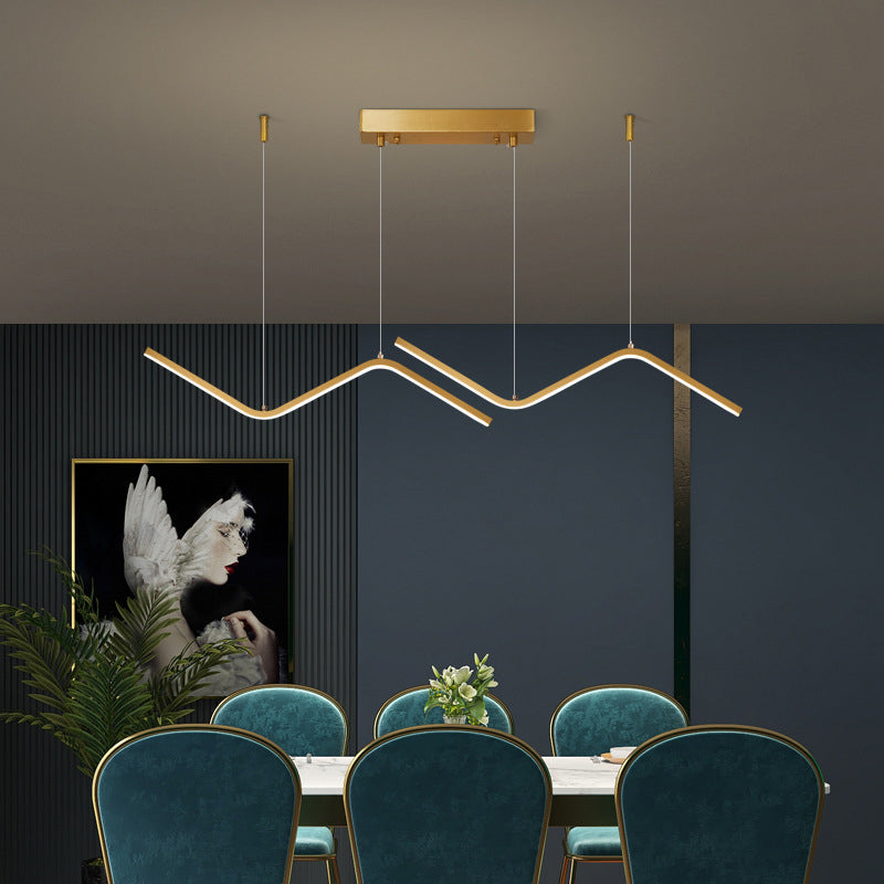Colgante Nordic Brass Brass Island Light Gold Led Island LED para comedor