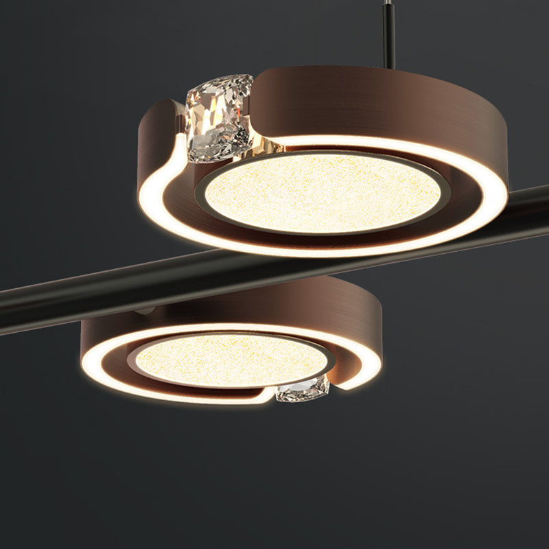 Nordic Metal Island Light 6 Lights Island Colgante con cristal para el comedor