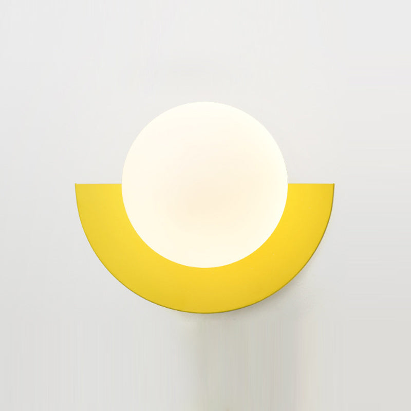 Lumière murale en métal nordique de 8 "de large applexion murale de macaron avec verre pour le salon