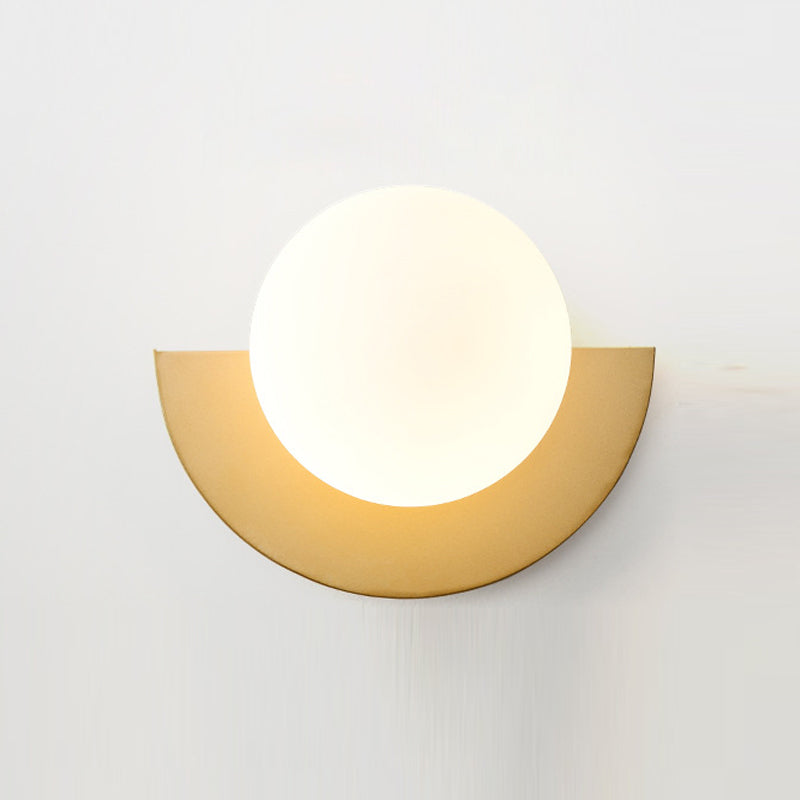 Lumière murale en métal nordique de 8 "de large applexion murale de macaron avec verre pour le salon