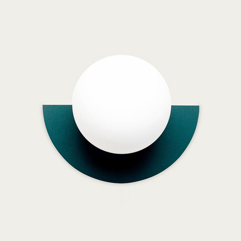 Lumière murale en métal nordique de 8 "de large applexion murale de macaron avec verre pour le salon