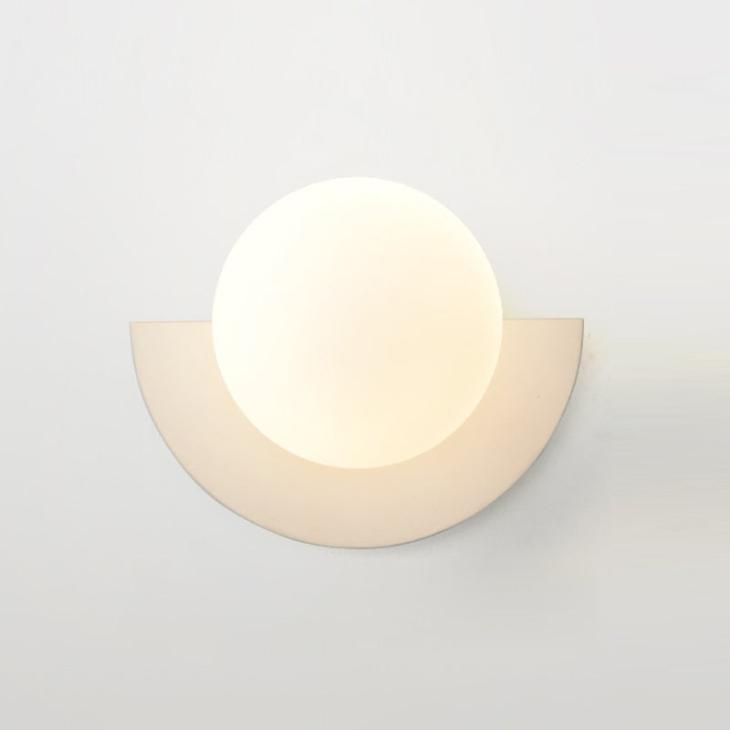 Lumière murale en métal nordique de 8 "de large applexion murale de macaron avec verre pour le salon