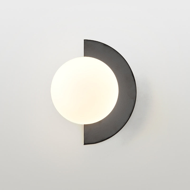 Lumière murale en métal nordique de 8 "de large applexion murale de macaron avec verre pour le salon