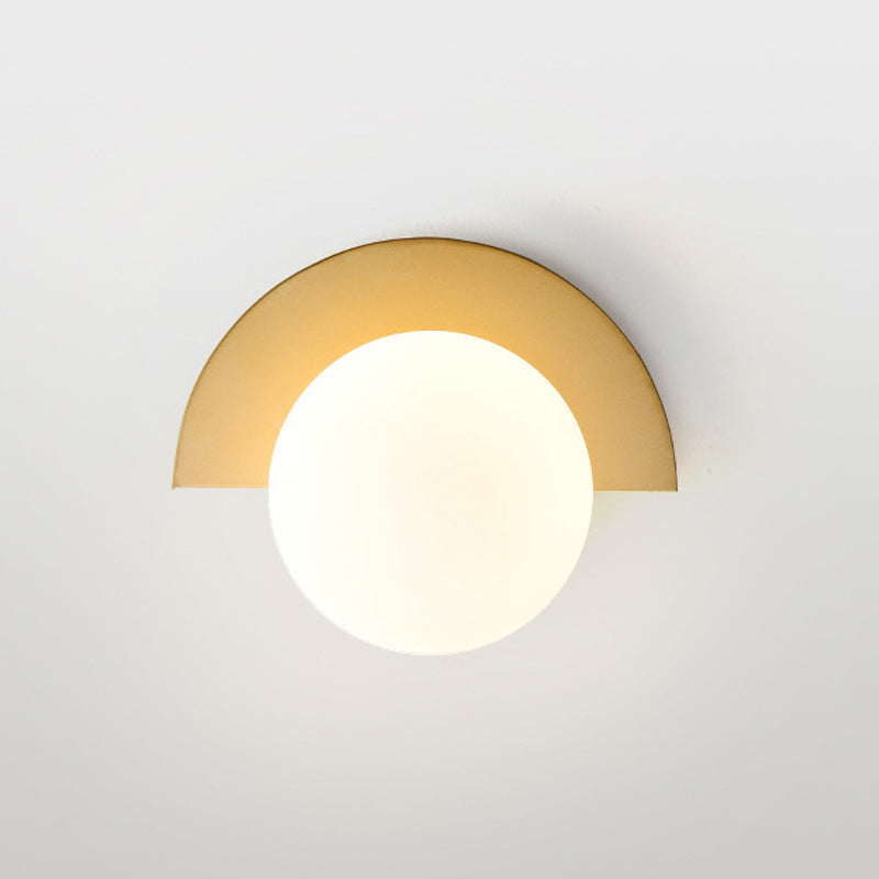 Lumière murale en métal nordique de 8 "de large applexion murale de macaron avec verre pour le salon