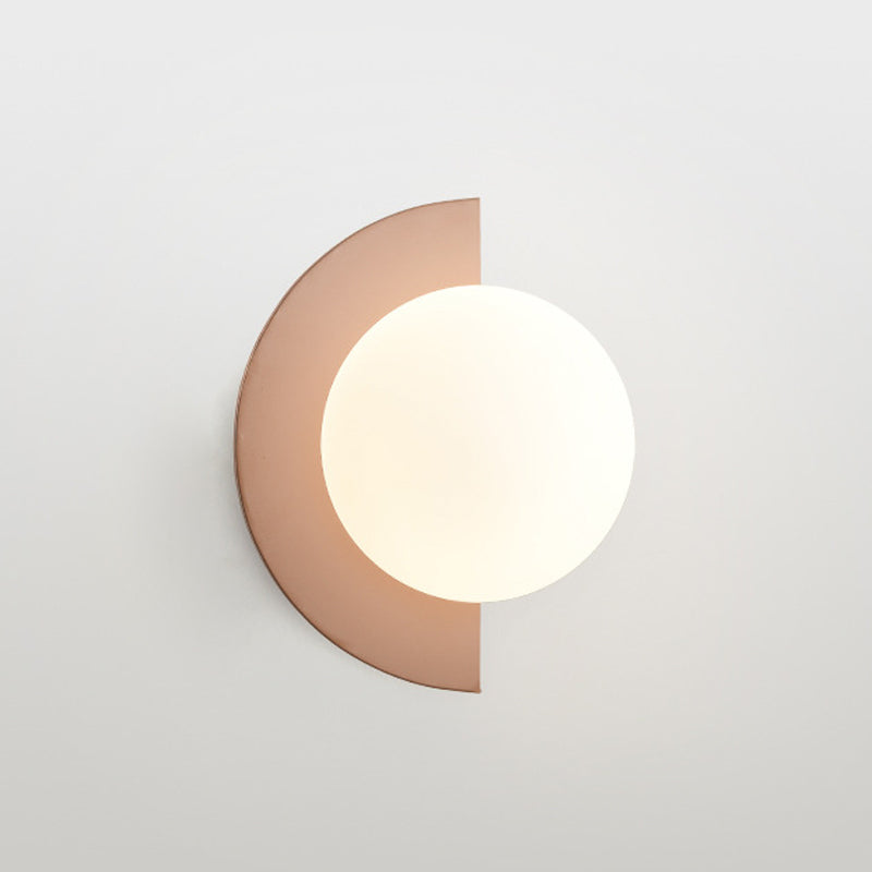 Lumière murale en métal nordique de 8 "de large applexion murale de macaron avec verre pour le salon