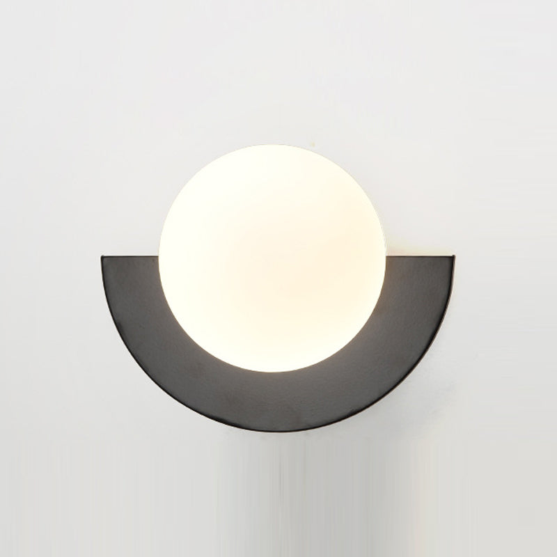 Lumière murale en métal nordique de 8 "de large applexion murale de macaron avec verre pour le salon