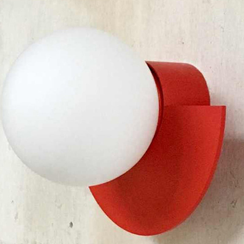Lumière murale en métal nordique de 8 "de large applexion murale de macaron avec verre pour le salon
