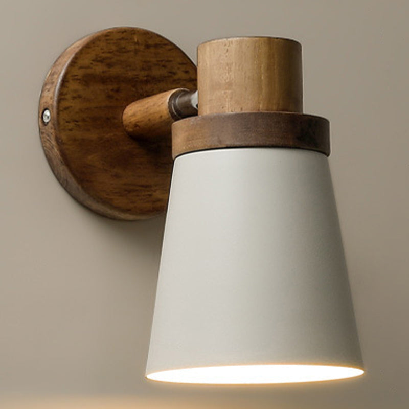 Nordic Style Glass Wall Light Geometrische 1 leichte Wandleuchten mit Holz für Schlafzimmer