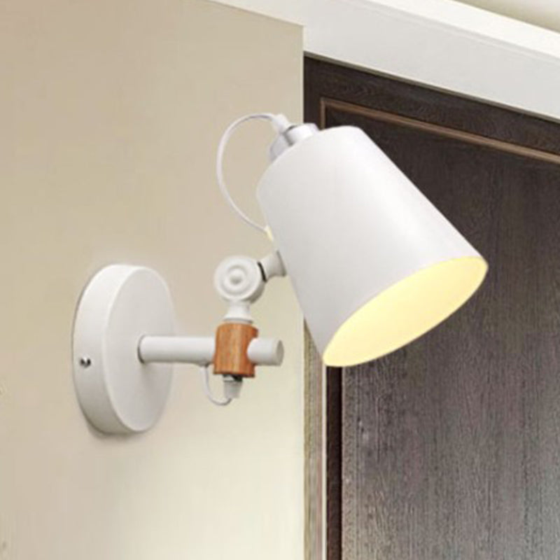 Murale en métal moderne Lumière Single Light Murce Murce avec bois pour la chambre