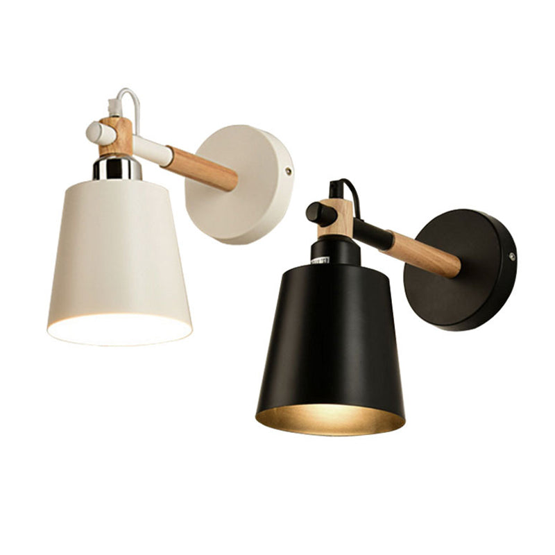 Murale en métal moderne Lumière Single Light Murce Murce avec bois pour la chambre