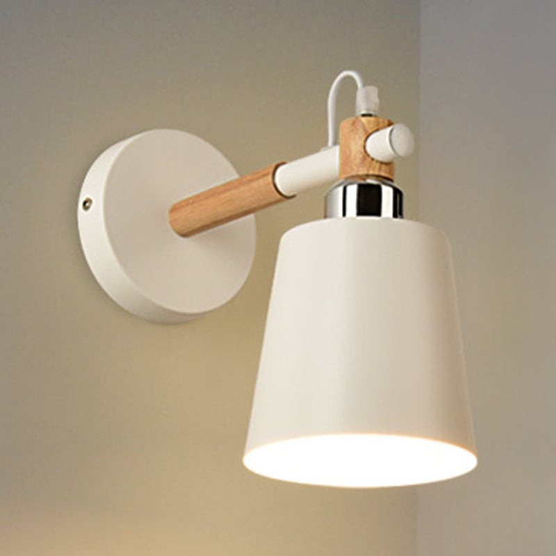 Murale en métal moderne Lumière Single Light Murce Murce avec bois pour la chambre