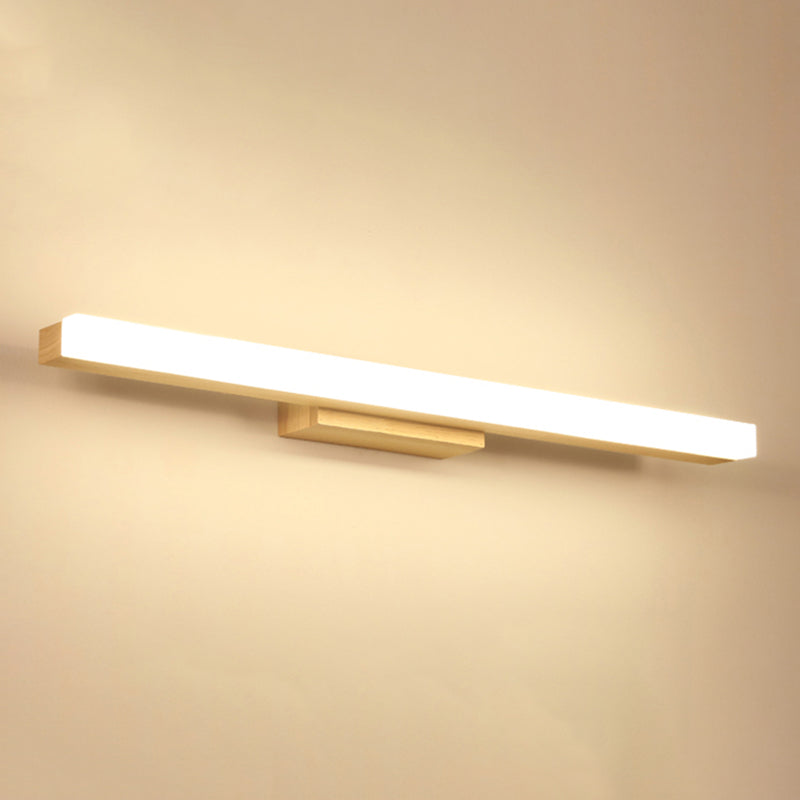 1 luz de pared lineal de luz iluminación de pared de madera de estilo moderno para baño de ducha