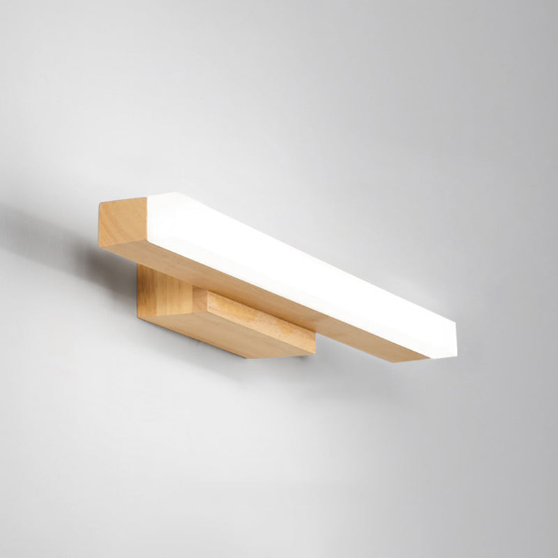 1 luz de pared lineal de luz iluminación de pared de madera de estilo moderno para baño de ducha