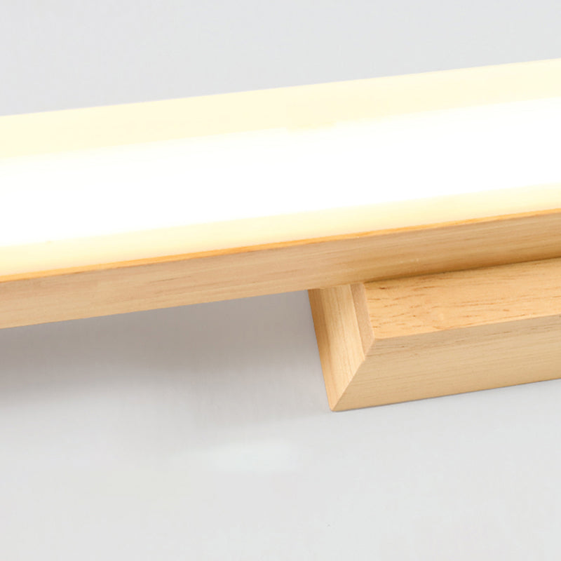 1 luz de pared lineal de luz iluminación de pared de madera de estilo moderno para baño de ducha
