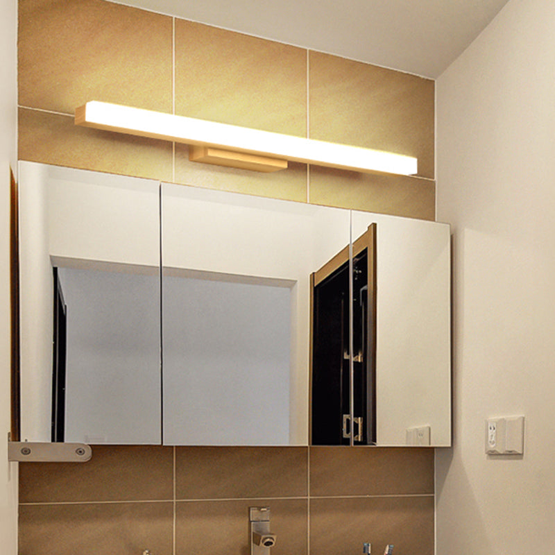 1 luz de pared lineal de luz iluminación de pared de madera de estilo moderno para baño de ducha