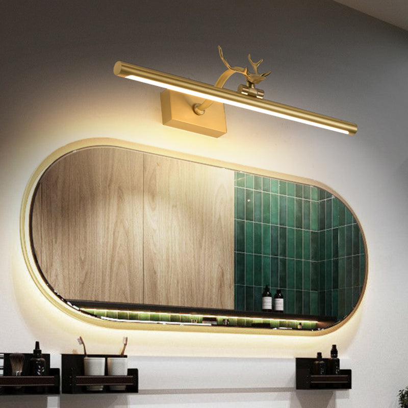 1 Light Linear Wall Sconce Postmodern Style Metal Wall Lighting for Shower Room