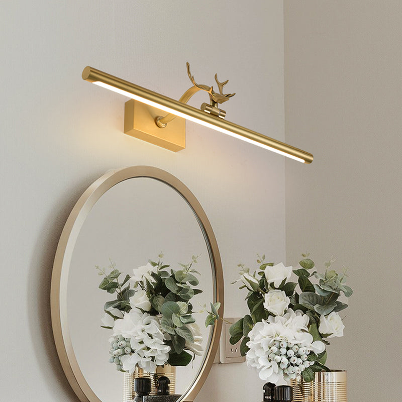 1 Light Linear Wall Sconce Postmodern Style Metal Wall Lighting for Shower Room