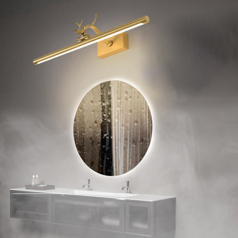 1 Light Linear Wall Sconce Postmodern Style Metal Wall Lighting for Shower Room