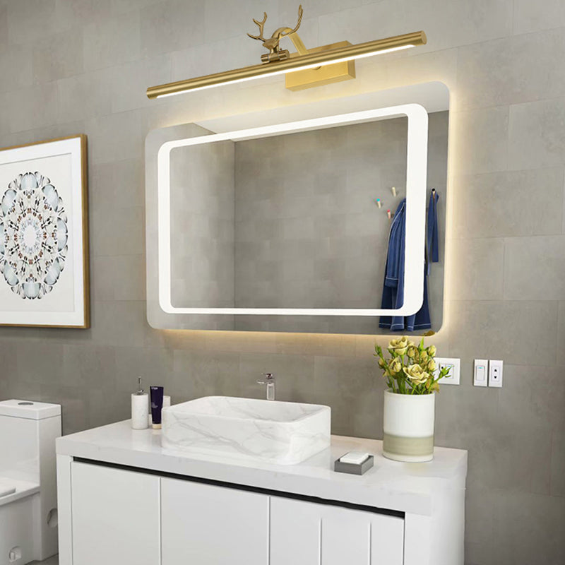 1 Light Linear Wall Sconce Postmodern Style Metal Wall Lighting for Shower Room