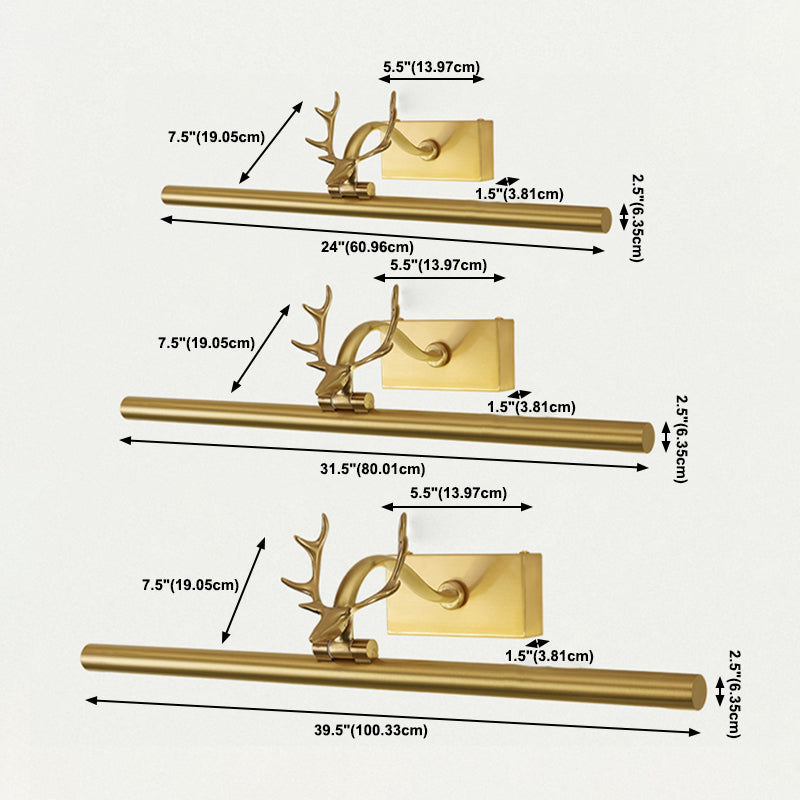 1 Light Linear Wall Sconce Postmodern Style Metal Wall Lighting for Shower Room