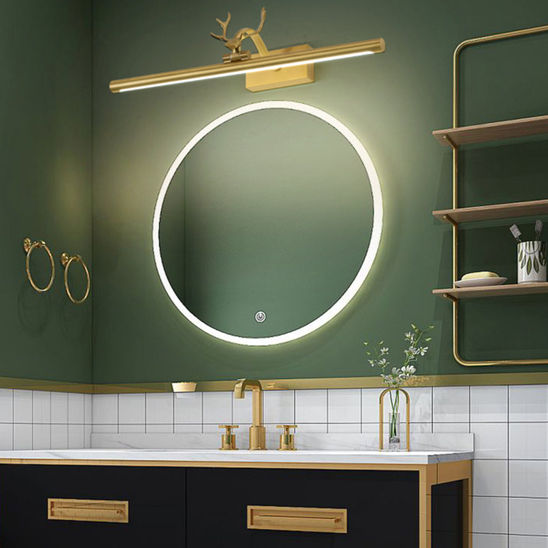 1 Light Linear Wall Sconce Postmodern Style Metal Wall Lighting for Shower Room
