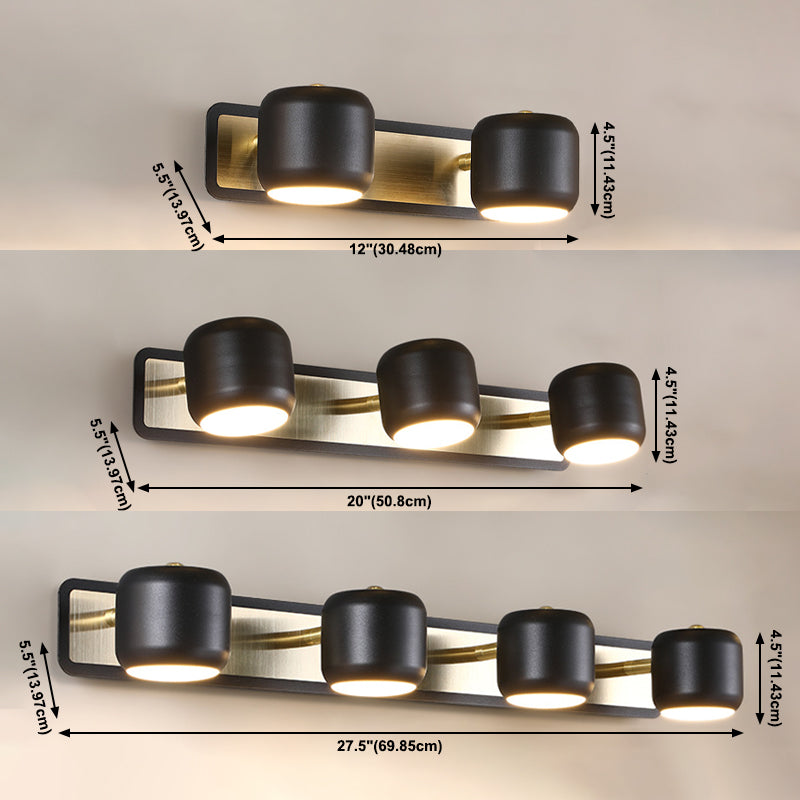 1 Lichte cilindrische wandwandcontract Moderne stijl metalen wandverlichting voor badkamer