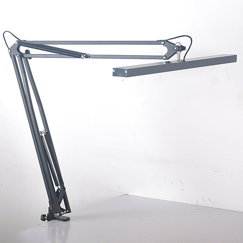 Moderne stijl lineaire nachttafellamp metaal 1 licht nachtkastje lamp in zwarte afwerking