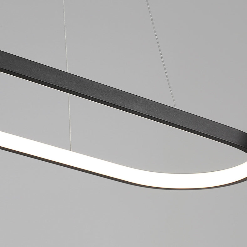 Nordic Linear Chandelier Metal Single Light Chandelier Pendant for Living Room