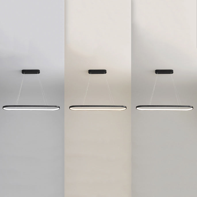 Nordic Linear Chandelier Metal Single Light Chandelier Pendant for Living Room