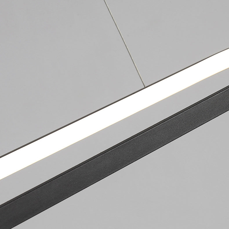Nordic Linear Chandelier Metal Single Light Chandelier Pendant for Living Room
