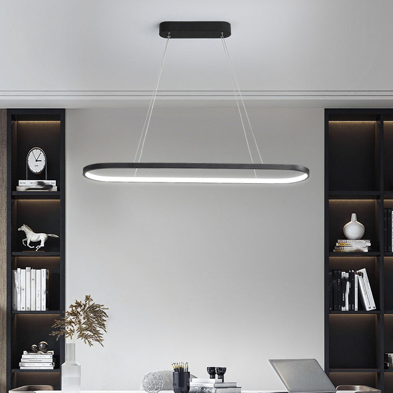 Nordic Linear Chandelier Metal Single Light Chandelier Pendant for Living Room