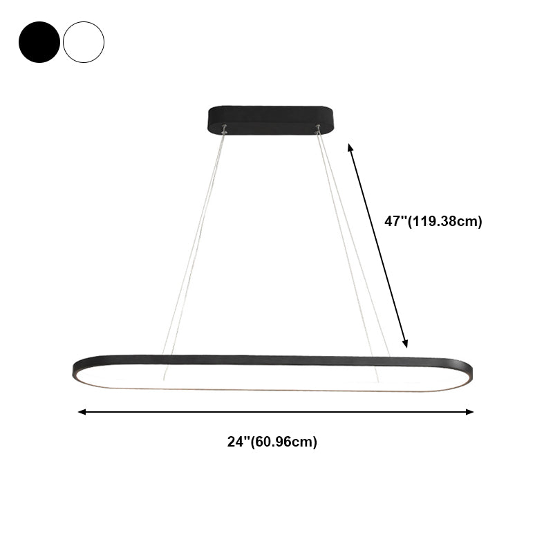 Nordic Linear Chandelier Metal Single Light Chandelier Pendant for Living Room